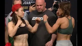 Weili Zhang vs. Joanna Jędrzejczyk - Weigh-in Face-Off - (UFC 248: Adesanya vs. Romero) - /r/WMMA