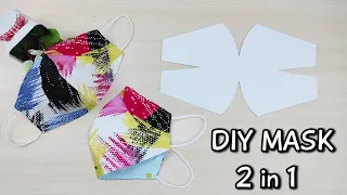 NEW MASK 😷 Very Easy Breathable Face Mask Sewing Tutorial | 2 in 1 Face Mask DIY