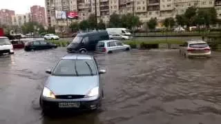 Наводнение на пр. Большевиков. Потоп. Санкт-Петербург