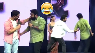 Ram Charan and Aamir Khan Making Hilarious Fun With NTR | RRR Event In Delhi | Manastars