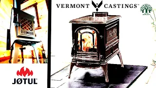 Jotul 602 against Vermont Castings Aspen - burn test comparison