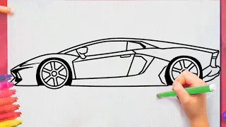 How to draw a LAMBORGHINI CAR easy