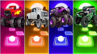 Monster Truck Mcqueen | Mcqueen Monster 🆚 Chicks Hicks Monster 🆚 Hudson Monster | Mcqueen Tiles Hop