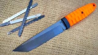 Knife Making. American Tanto from old jigsaw blades