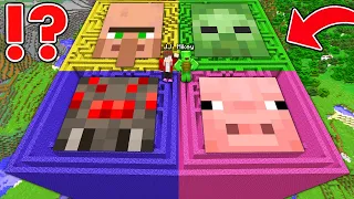 JJ and Mikey Found A TALLEST MAZE of MOBS : ZOMBIE vs VILLAGER vs PIG - in Minecraft Maizen