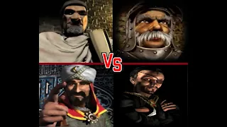 Aggressive AI 2v2 Frederick + Marshal Vs Saladin + Snake