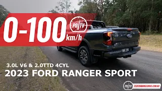 2023 Ford Ranger Sport V6 0-100km/h & engine sound