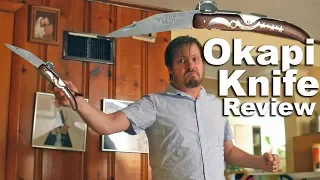 Okapi Ratchet Knife Review and deployment demonstration with a super mean face.