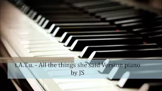 t.A.T.u. - All the things she said piano cover