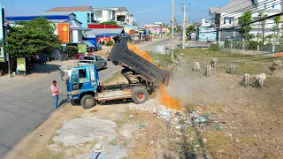 Starting new project! Processing Filling Up Land Huge By Technique Operator Dozer D31PX Push Soil