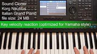 Voice expansion for PSR & Genos. Korg Nautilus Grand Piano Italian, is on a yamaha PSR SX700.