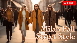 Late Fall 2023 Street Style in Milan. Italian Street Fashion. The most fashionable fall outfits