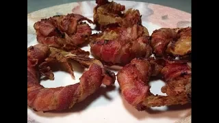 Bacon Wrapped Onion Rings..Air Fried