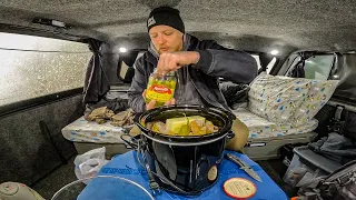 Solo Snow Camping - Spicy Pot Roast