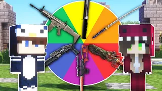 ¡LA RULETA DE LAS ARMAS en MINECRAFT! 🎯🔫 ARMA PRO vs ARMA NOOB (Minecraft con MODS)