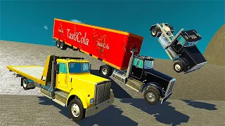 Trucks VS CLIFF HİGH BUMPS #1 / Hard Fall / BeamNG Drive