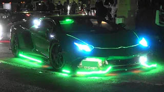 TOKYO AUTO SALON2020 電飾ランボ 諸星一家 BOOMCRAFT展示車両搬出 東京オートサロン Entry Cars Leaving