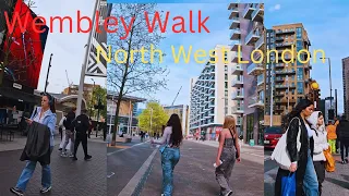 London Walking tour on a beautiful Afternoon | Virtual walk | Wembley | North West London | 4K HDR