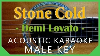 Stone Cold - Demi Lovato [Acoustic Karaoke | Male Key]
