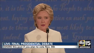 Roe v. Wade and Abortion - Donald Trump Hillary Clinton Final Presidential Debate - Las Vegas, NV