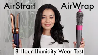 DYSON AIRSTRAIT VS AIRWRAP ON CURLY HAIR - 8 HOUR HUMIDITY WEAR TEST! 😱