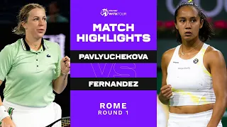 Anastasia Pavlyuchenkova vs. Leylah Fernandez | 2022 Rome Round 1 | WTA Match Highlights