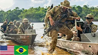 US Army in Brazil. Soldiers of the 101st Airborne Division During Combat Exercises in the Jungle.