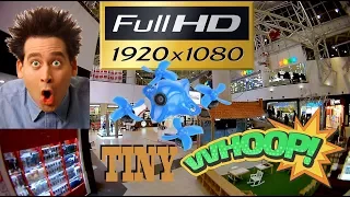 Уникальный микроквадрокоптер Tiny Whoop с Full HD камерой летает по торговому центру!