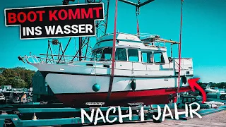 GESUNKENES Boot kommt wieder INS WASSER (Nach 1 JAHR) - Stahlboot Refit EP.15 | Projekt Beluga