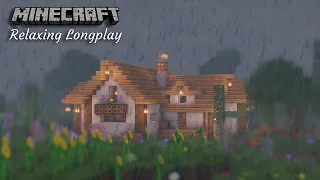 Minecraft Relaxing Rainy Longplay - Cozy Cottage in the Rain (no commentary)