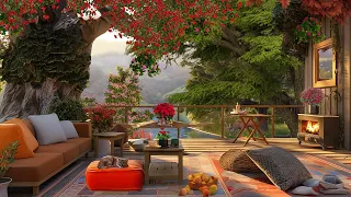 Sunny Day Ambience with Spring  Balcony with Beautiful Piano Music &  Soothing Nature Sounds