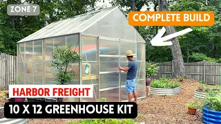 Harbor Freight 10 X 12 Greenhouse Kit Complete Build. zone 7