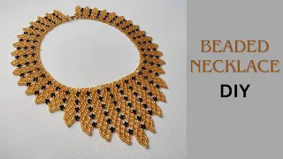 DIY how to make a beaded necklace tutorial gold bead necklace diy