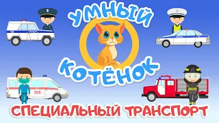 Специальный транспорт для малышей. Обучающий мультик про  котенка. Развивающий мультик для детей.