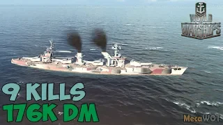 World of WarShips | Izmail | 9 KILLS | 176K Damage - Replay Gameplay 1080p 60 fps