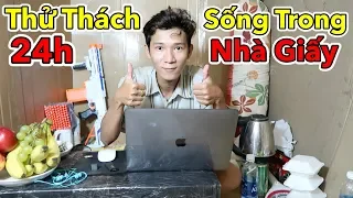 Thử Thách 24h Sống Trong Ngôi Nhà Làm Bằng Thùng Giấy Đầy Đủ Tiện Nghi | 24h Sống Trong Thùng Xốp