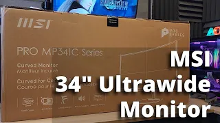 Affordable 34 Inch Ultrawide from MSI? | MSI Pro MP341CQW 3440x1440 UWQHD Curved 100hz Monitor