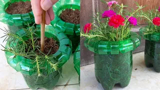 Awesome Idea | How to make a beautiful flowerpot by recycling plastic bottle