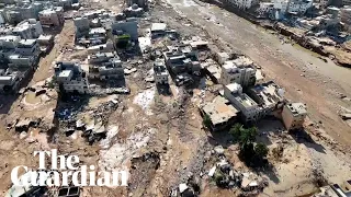 Libya: drone footage shows devastation in Derna