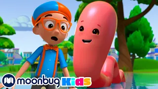 Blippi Excavator Worm Adventure!  @BlippiWonders Educational Cartoons for Kids | Explore With Me!