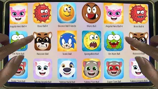 12 Red Ball Games: Sonic Ball - Talking Tom Ball  &  Boss  Ball - Bounce Ball Friends VS Om Nom Ball