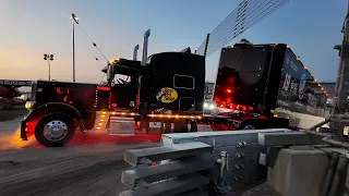 NASCAR HAULERS LEAVING DOVER - AND IT'S QUITE THE SHOW