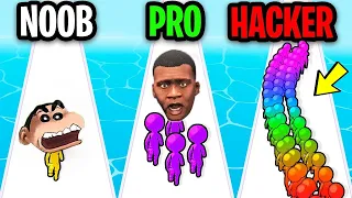 SHINCHAN AND FRANKLIN MAKE HIS BIGGEST ARMY IN RUNNER PUSHER | NOOB vs PRO vs HACKER | DREAM SQUAD