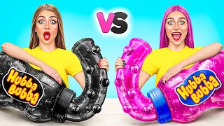 Black vs Pink Food Challenge by Jelly DO