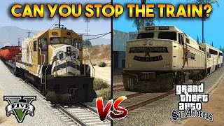 CAN YOU STOP THE TRAIN?  | GTA 5 VS GTA SAN ANDREAS