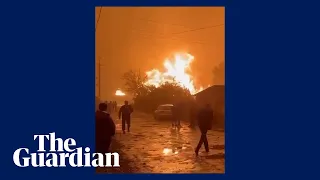 Ukraine: Oil depot engulfed in flames in Russian-occupied Shakhtarsk