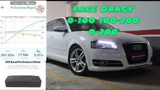 GPS Dragy Race 100-200 Audi A3 SportBack A3 Turbina Roletada Tempo 0 a 100 0 a 200 100 a 200 México
