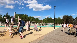 Общественное пространство у Южной дороги (Крестовский остров): пляж,спорт площадка, детская площадка