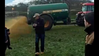 Angry Farmer Sprays Protesters With Poop - Viral Wednesdays