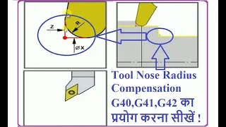 How To Use Tool Nose Radius Compensation G40,G41,G42 On CNC Turning Machine